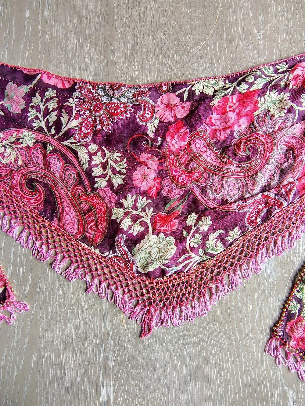Artisan Hand Beaded Wearable Textile Art Statement Wrap Festival Boho